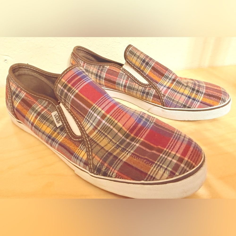 Vans Multicolor Plaid Slip-Ons